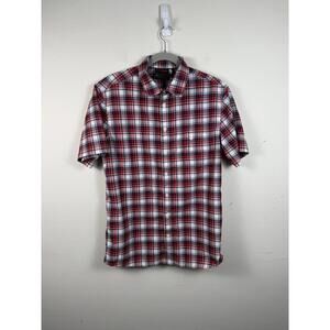 Mammut Shirt Medium Red  Plaid Trovat Trail Button Up Lightweight Hiking UPF